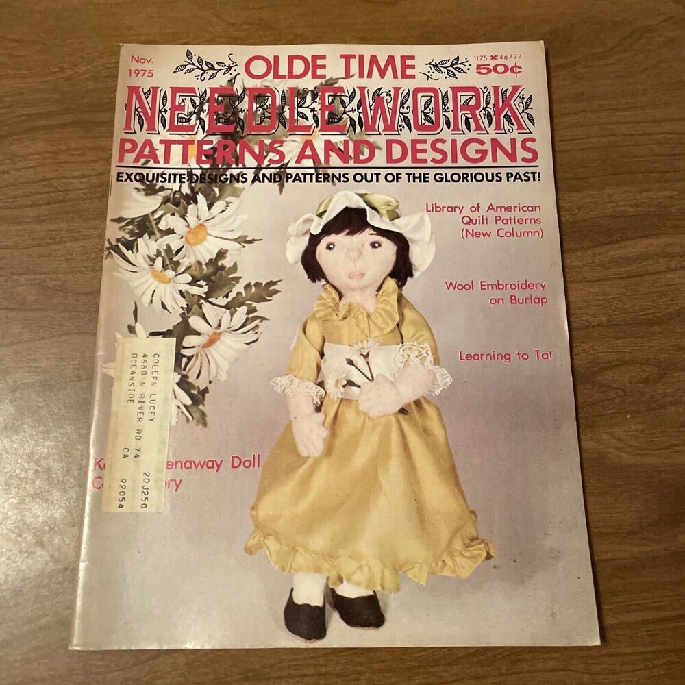 Vintage November 1975 Olde Time Needlework Patterns And Designs Magazine